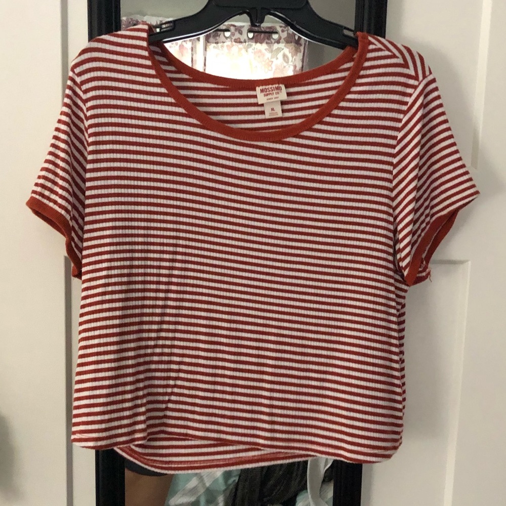 Burnt orange striped crop top size XL